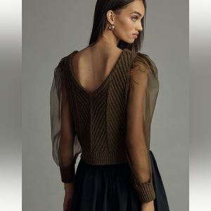 Maeve Cable Twofer Sweater Vest